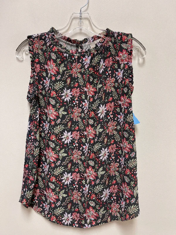 Top Sleeveless By Loft In Floral Print, Size: Xs