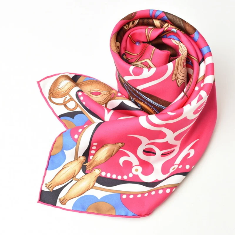 Hermes blue  pink Silk Scarf (Pre-Owned)