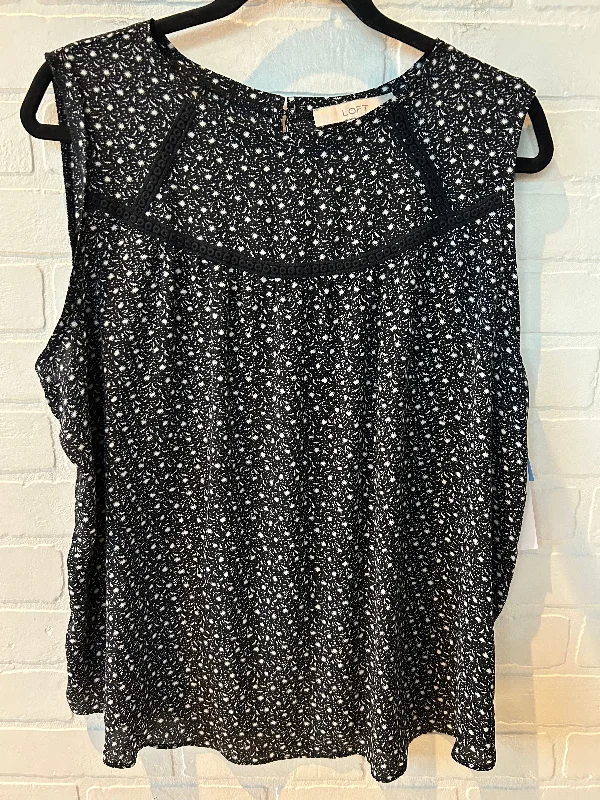 Top Sleeveless By Loft In Black, Size: Xl