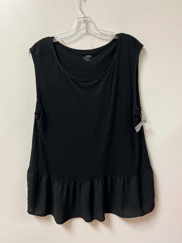 Top Sleeveless By Loft In Black, Size: Xl