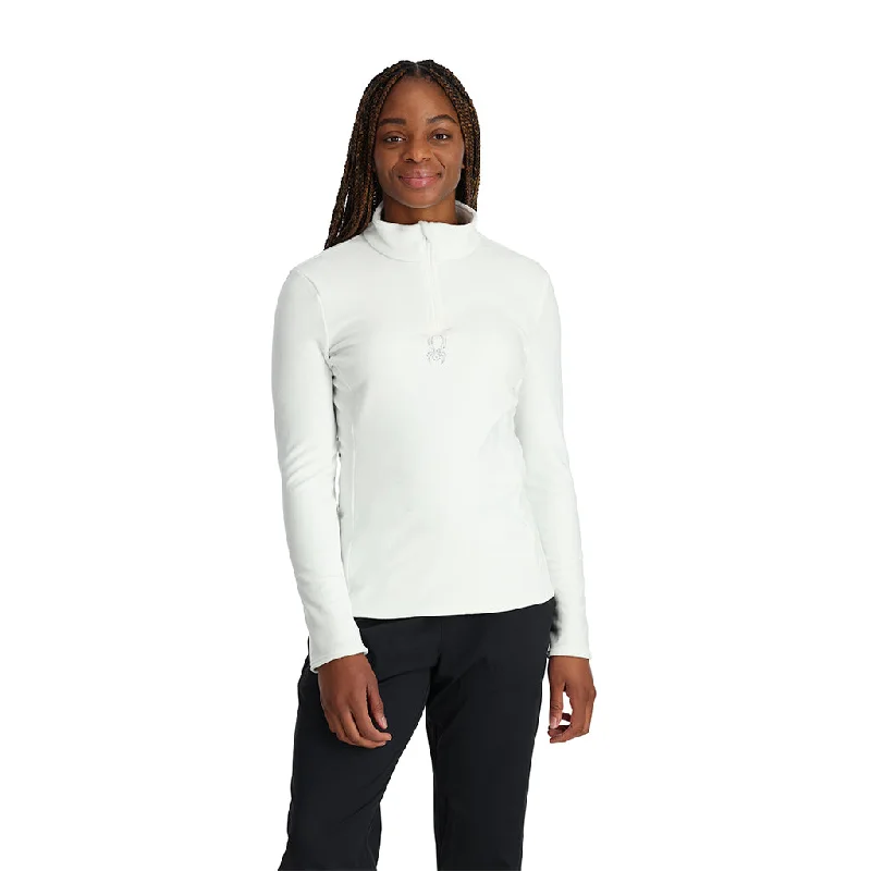 Womens Shimmer Bug Half Zip - White