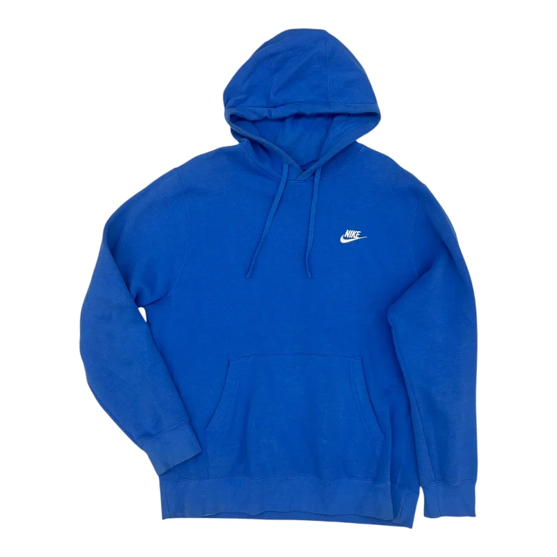 Athletic Sweatshirt Hoodie By Nike Apparel In Blue, Size:L