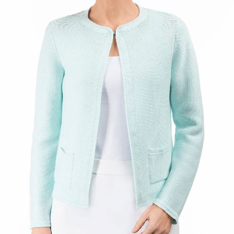 2 Pocket Cardigan in Aqua Turquoise