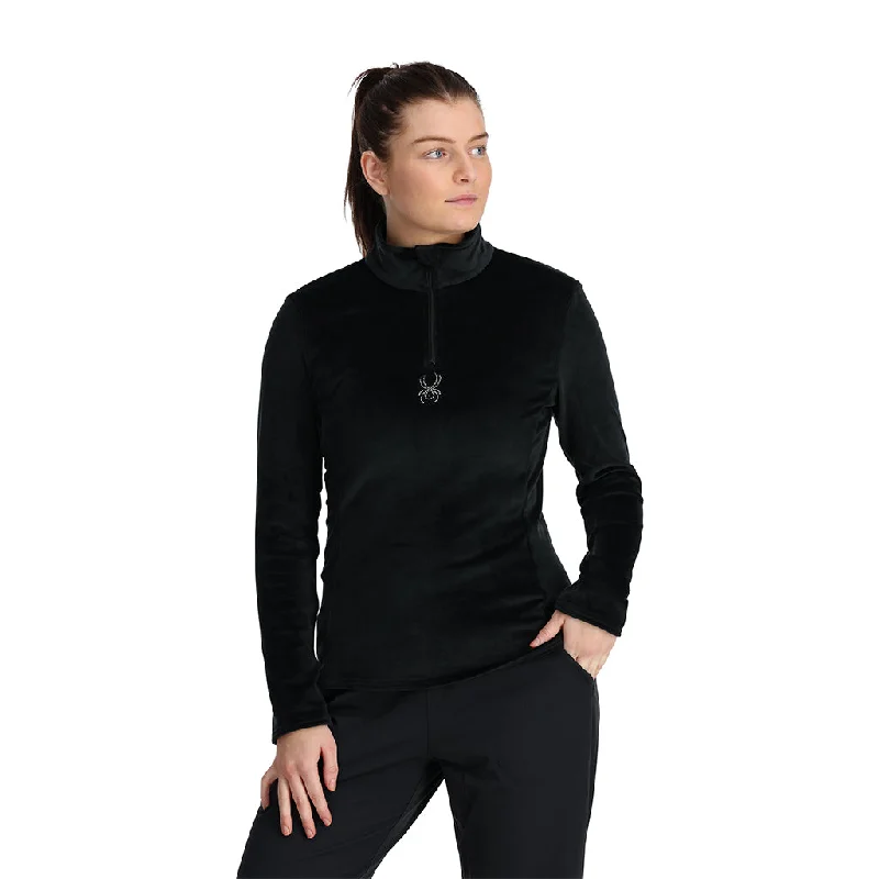 Womens Shimmer Bug Half Zip - Black