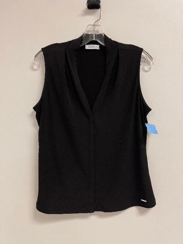 Top Sleeveless By Calvin Klein In Black, Size: S