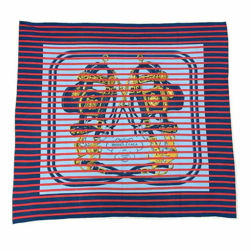 Hermes blue Navy  Color Silk Scarf (Pre-Owned)