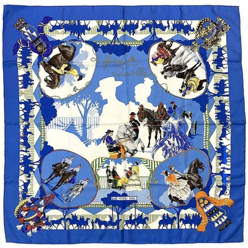 Hermes blue  Silk Scarf (Pre-Owned)