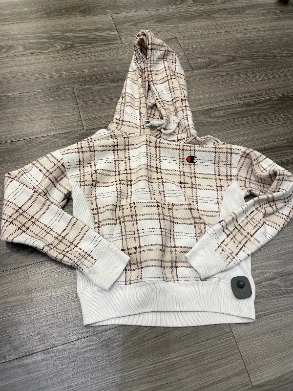 Sweatshirt Hoodie By Champion In Plaid Pattern, Size: Xs