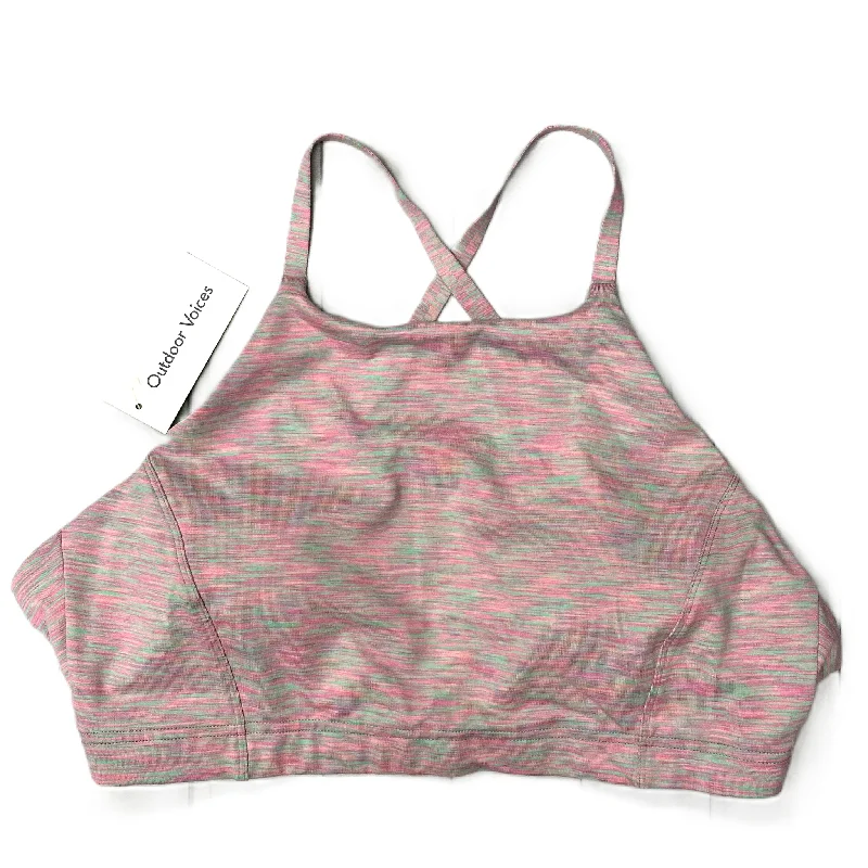 Athletic Bra By Outdoor Voices In Green & Pink, Size: Xl