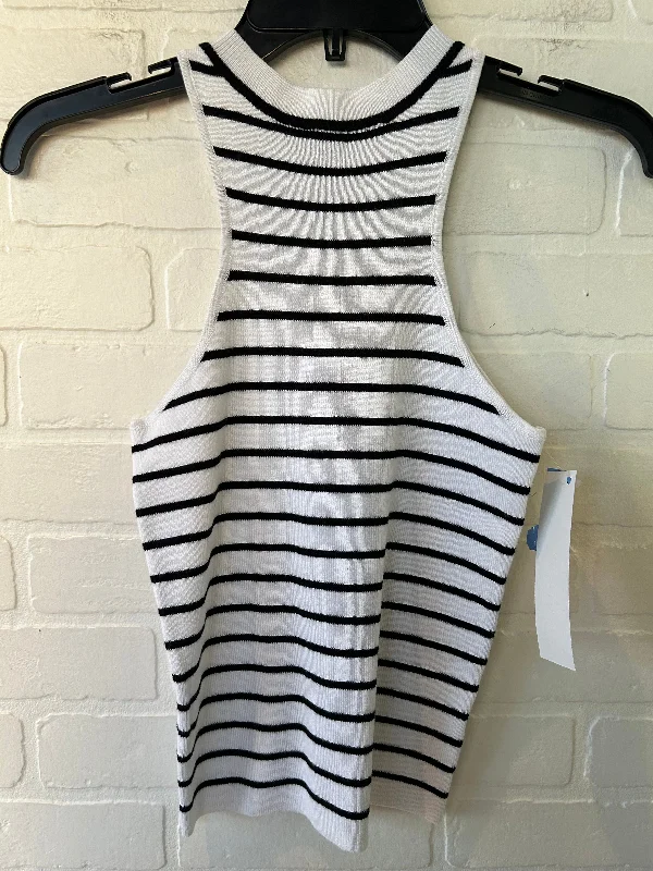 Top Sleeveless By Crescent In Black & White, Size: S