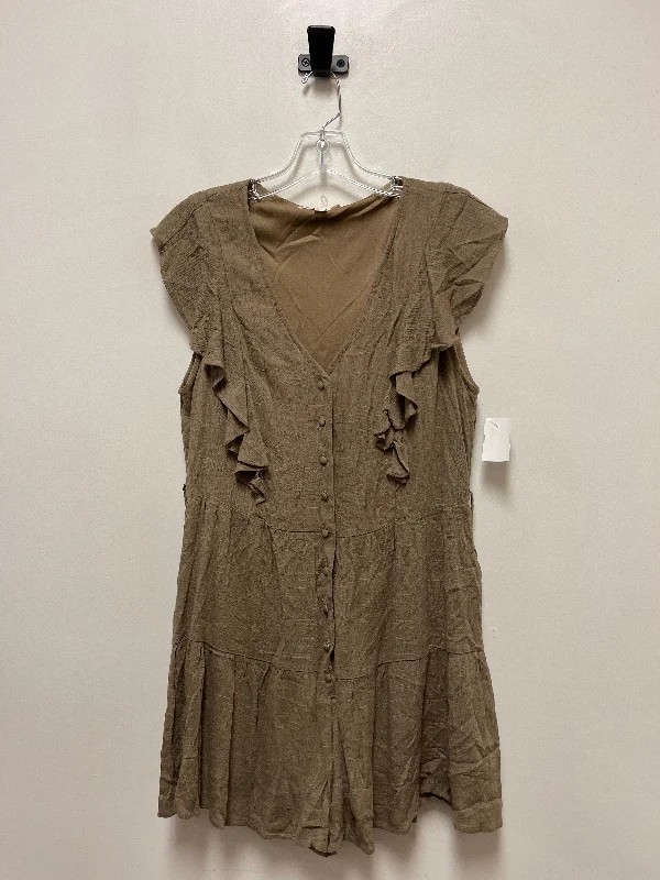 Dress Casual Short By Fashion On Earth In Brown, Size: L