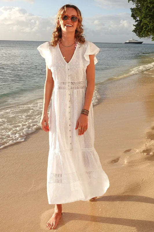 Nyla Beach Kaftan | White