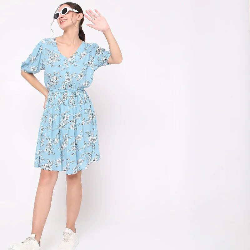 Regular Fit Floral Dress