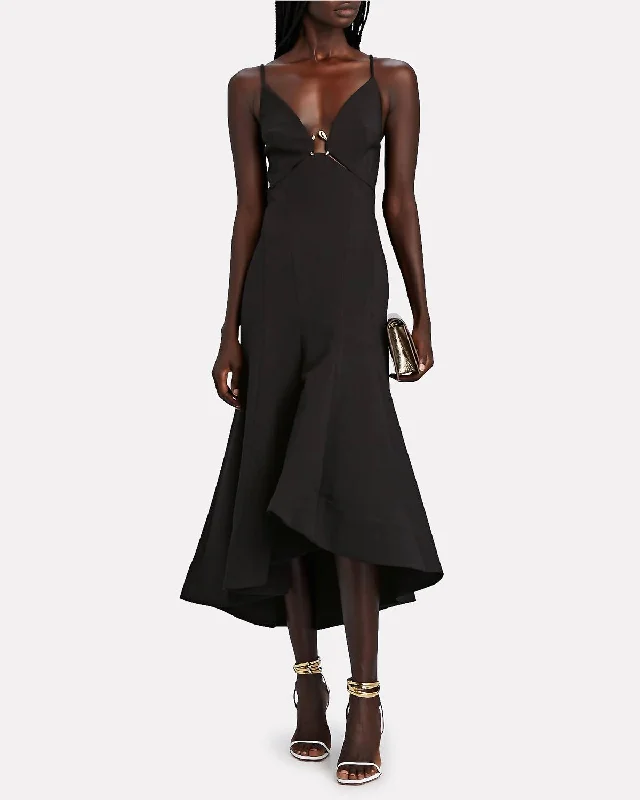 Marine Sleeveless Midi Dress In Black