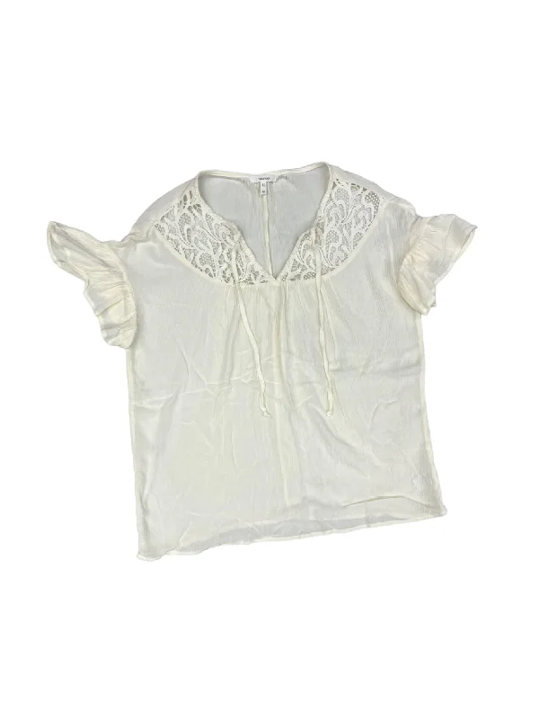 Cream Top Short Sleeve Maurices, Size M