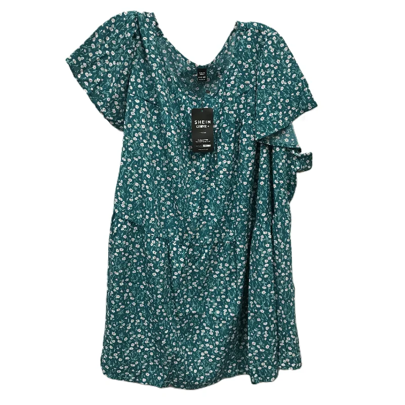 Green Top Short Sleeve By Shein