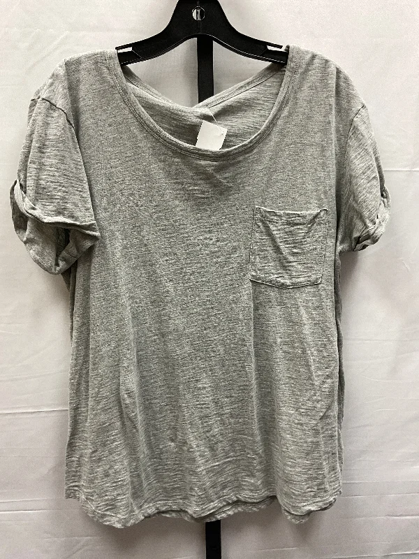 Grey Top Short Sleeve Basic Ana, Size L