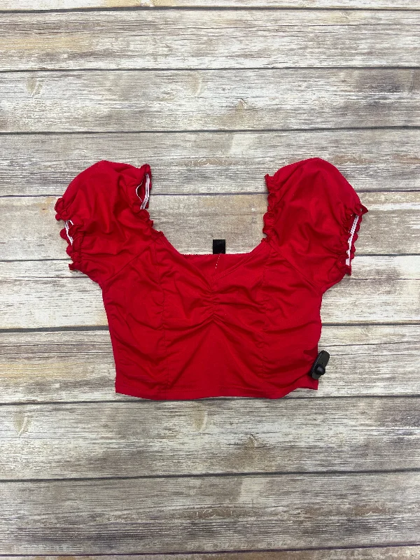 Red Top Short Sleeve Shein, Size M