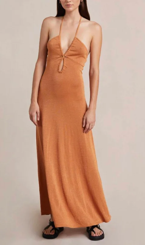 Indya Knit Maxi Dress In Desert Sun