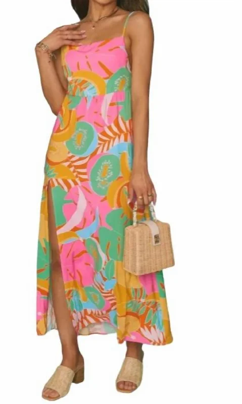 Julia Maxi Dress In Tropical Fruit