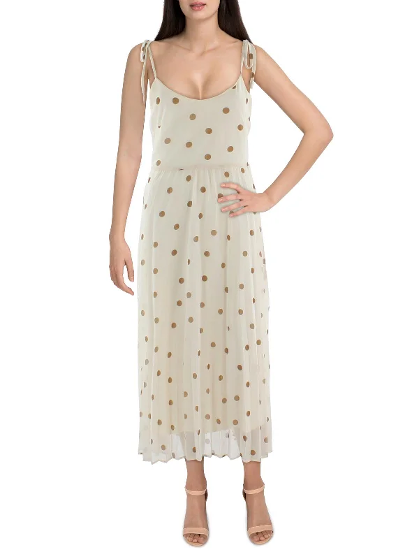 Womens Polka Dot Long Maxi Dress