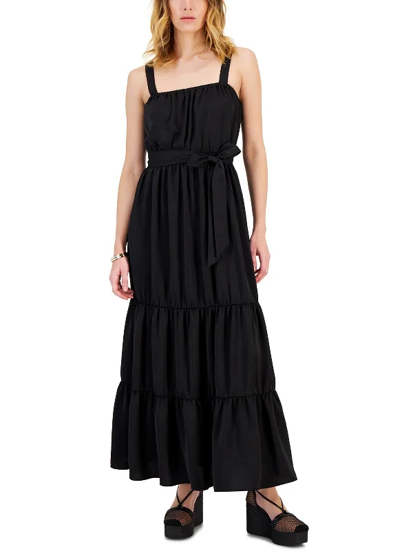 Womens Tiered Ruffled Maxi Dress