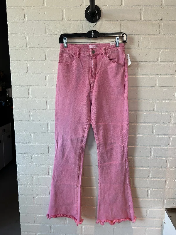 Jeans Flared By Pink Lily In Pink Denim, Size: 2