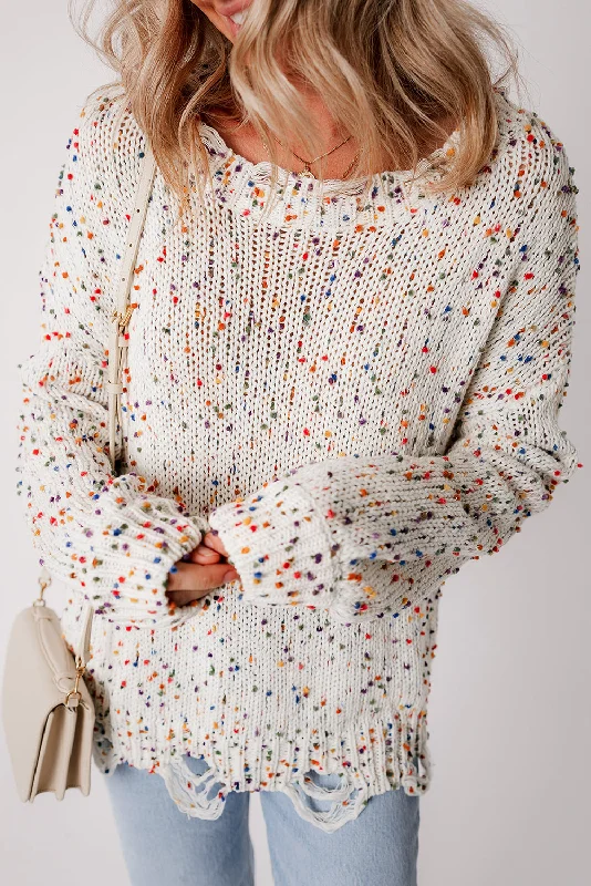 Confetti Distressed Knit Sweater