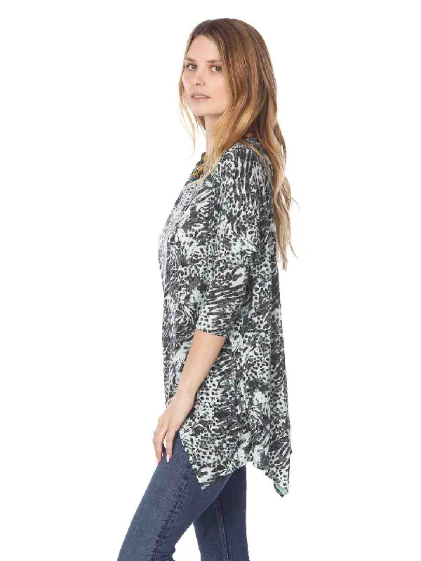 Tianello "Jengo" Print Cotton Burnout "ChilBury" Tunic