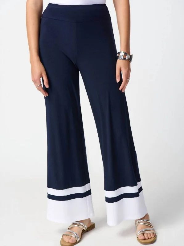 Border Stripe Pants In Navy