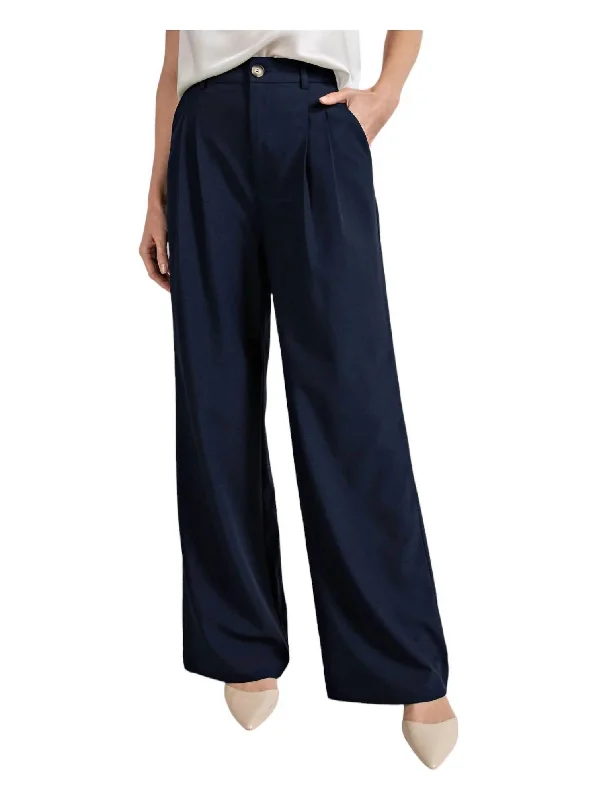 Clarissa Straight Leg Pants In Navy