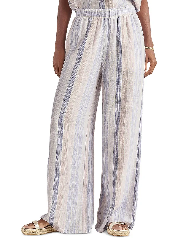 Jade Womens High Rise Striped Wide Leg Pants