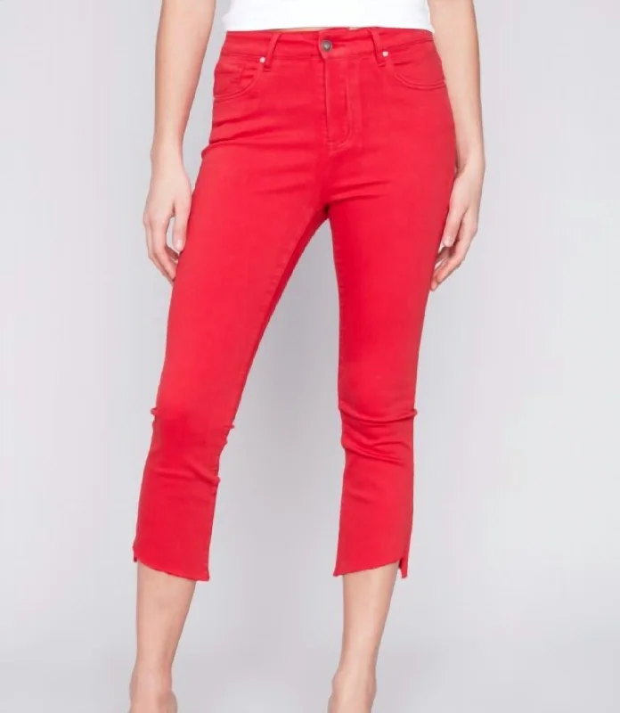 Stretch Twill Cropped Pant In Cherry