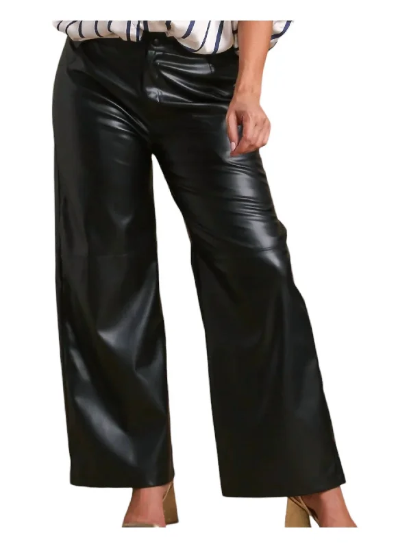 Super Chic Faux Leather Pants In Black