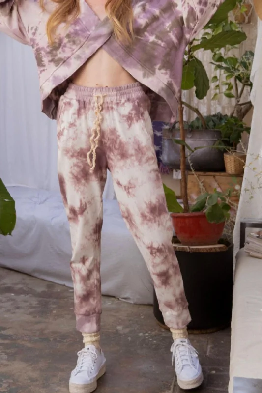 Tie Dye Jogger In Wild Berry Splash