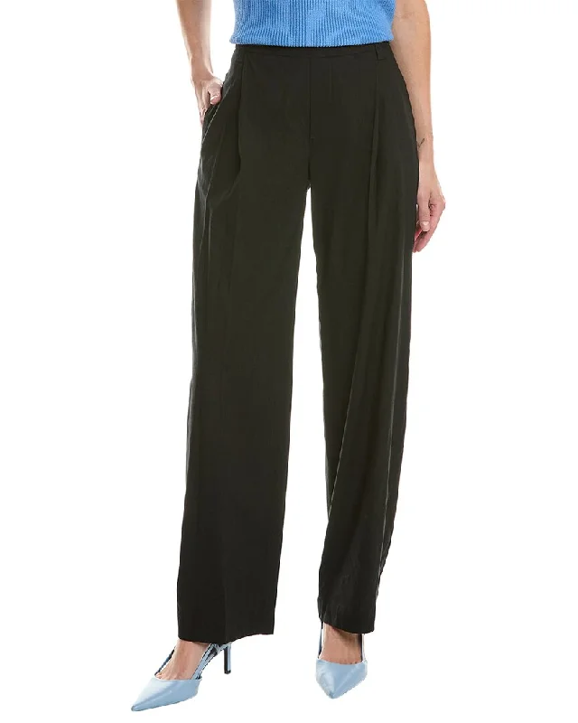 Vince Pleat Front Linen-Blend Pant