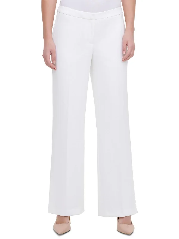 Womens Flare Slit Wide Leg Pants