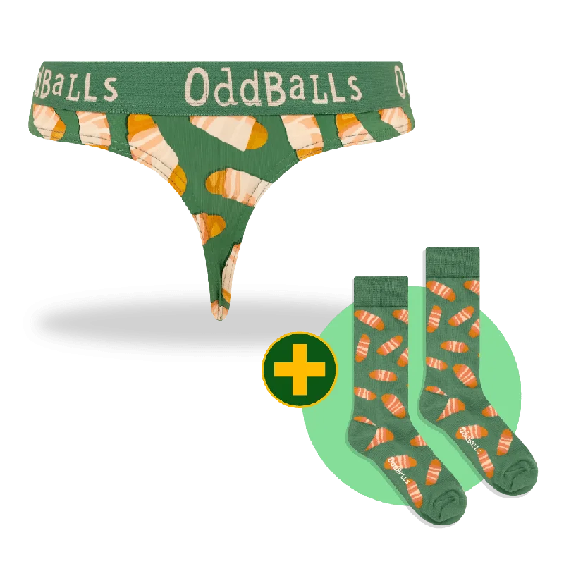 Pigs in Blankets Bundle - Ladies Thong + Socks Bundle