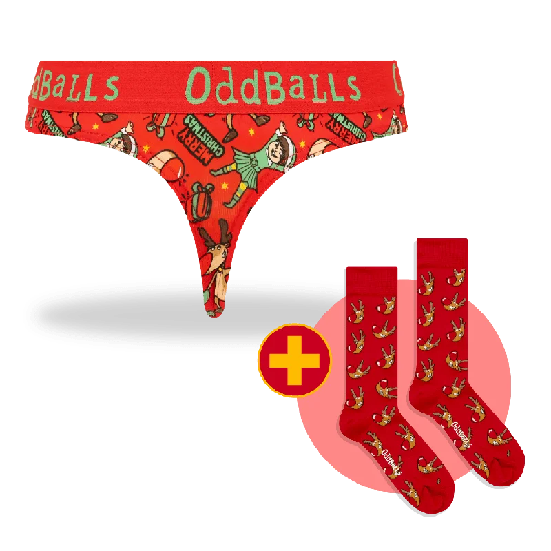 Rudolph Bundle - Ladies Thong + Socks Bundle