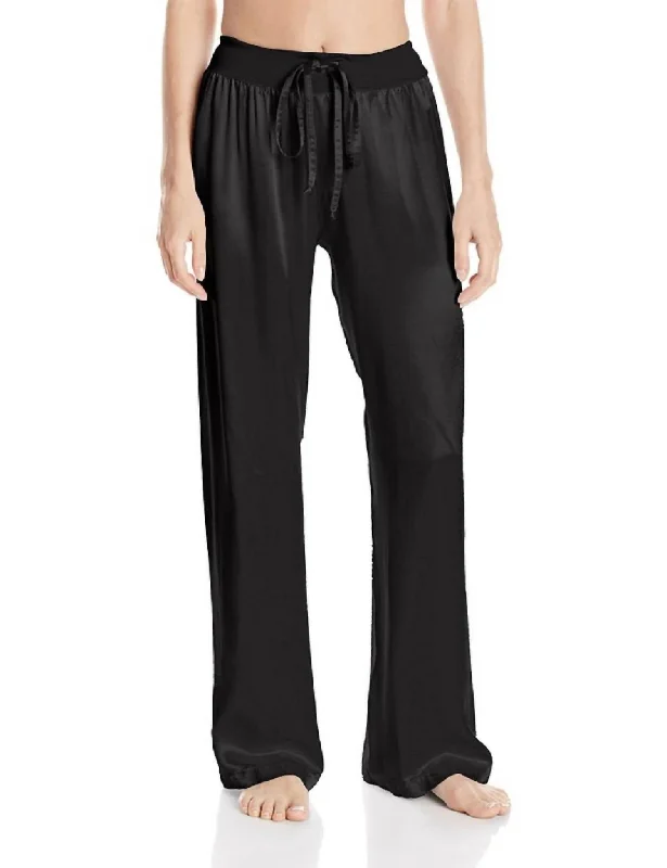 Jolie Satin Pant With Draw String In Black