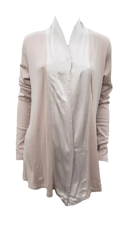 Shelby Satin Trimmed Robe With Pockets In Clay